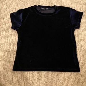brandy melville navy velvet shirt